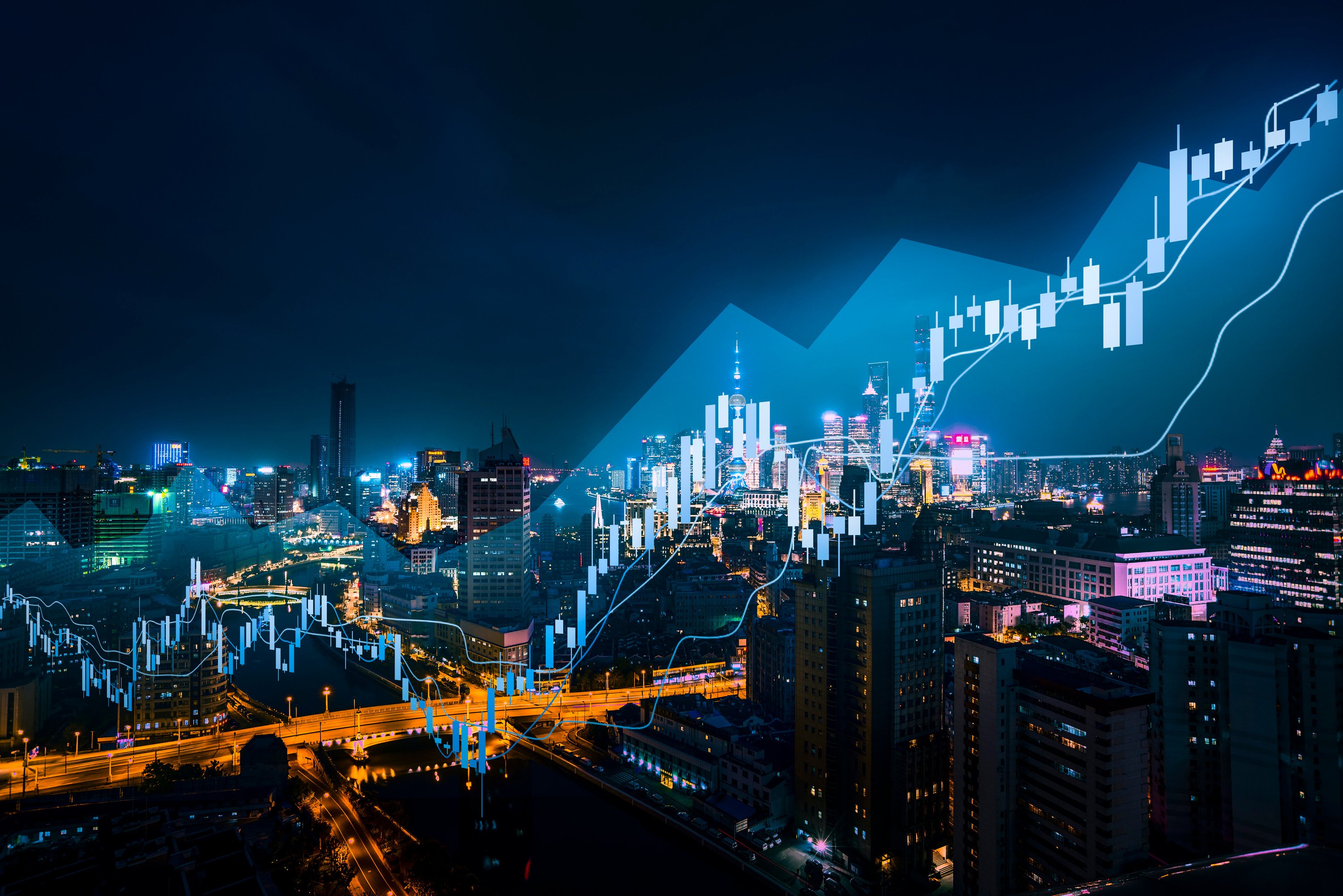 Background stock market and finance economy - Shanghai